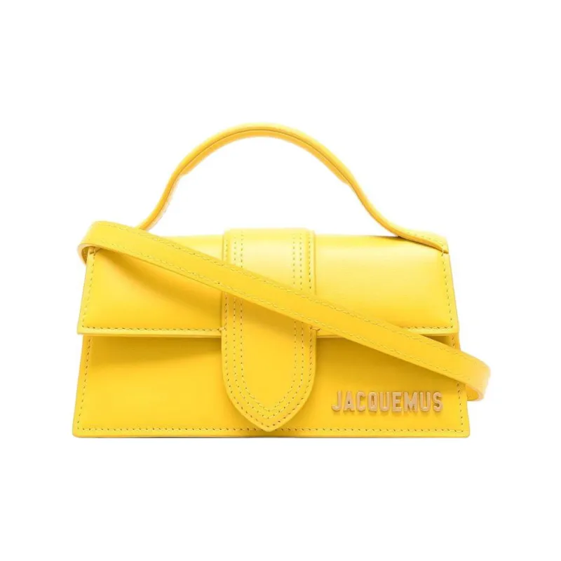 Jacquemus Leather Shoulder Bag, Crossbody Bag, Handbag Women's Yellow-0