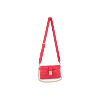 LOUIS VUITTON Trocadero Sheepskin Camera Bag Shoulder Bag Crossbody Bag Women's Peach Pink