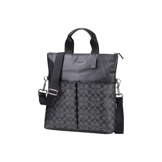 COACH Charles PVC Tote Bag Shopping Bag Handbag Large Size Men's Black-1