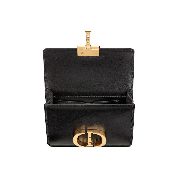 DIOR 30 Montaigne Calfskin Shoulder Bag Women's Black-4
