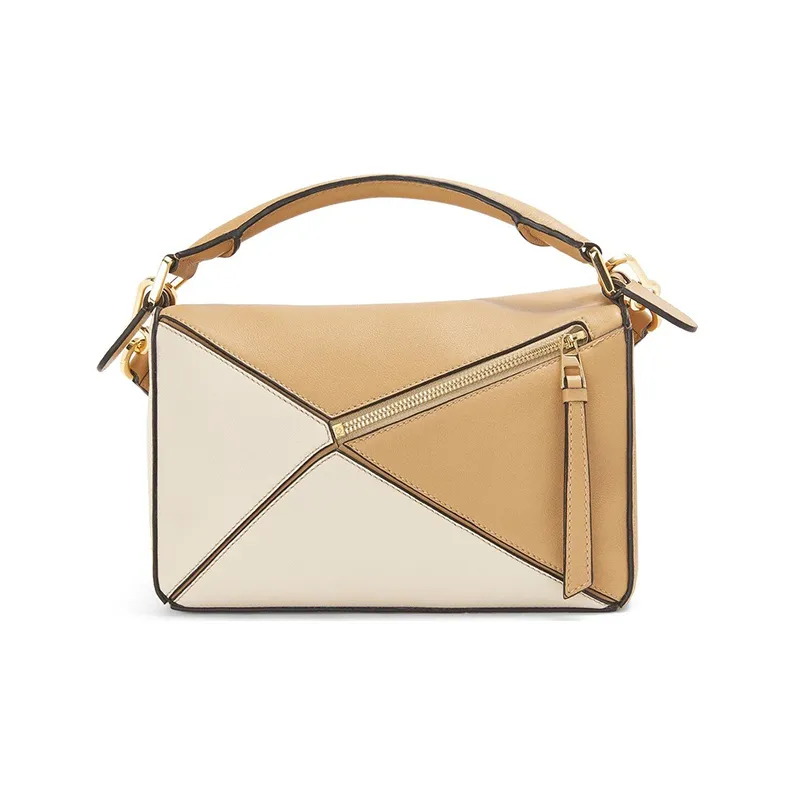LOEWE Puzzle Calfskin Geometric Bag Puzzle Bag Handbag Shoulder Bag Crossbody Bag Small Size Women's Sand-3