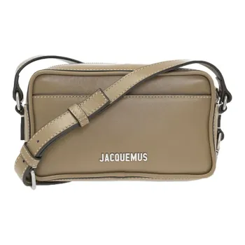 Jacquemus Leather Camera Bag, Small Square Bag, Shoulder Bag, Crossbody Bag Unisex Khaki