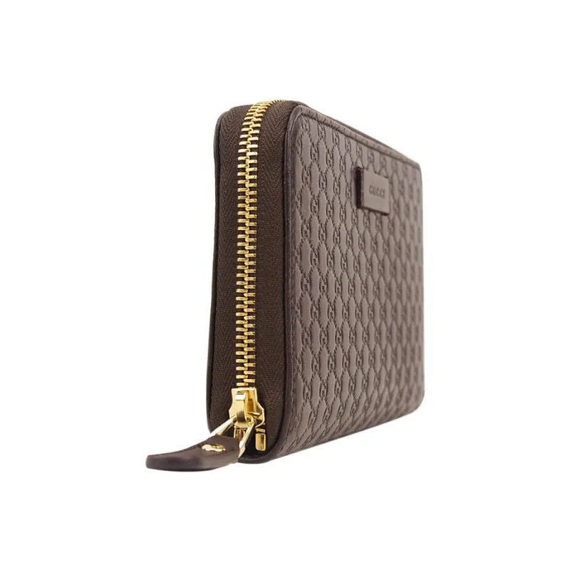GUCCI Leather Wallet Men's Dark Brown-2