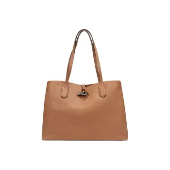 LONGCHAMP Roseau Cow Leather Tote Bag Shopping Bag Handbag Shoulder Bag Women's Natural