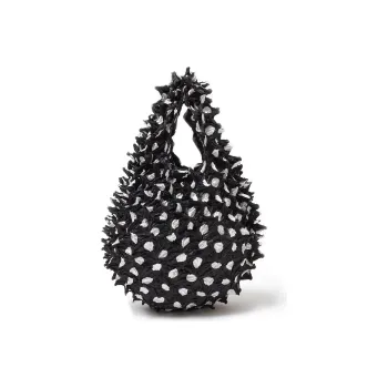 BUNZABURO Polyester Sea Urchin Bag Durian Bag Handbag Regular Unisex Black White