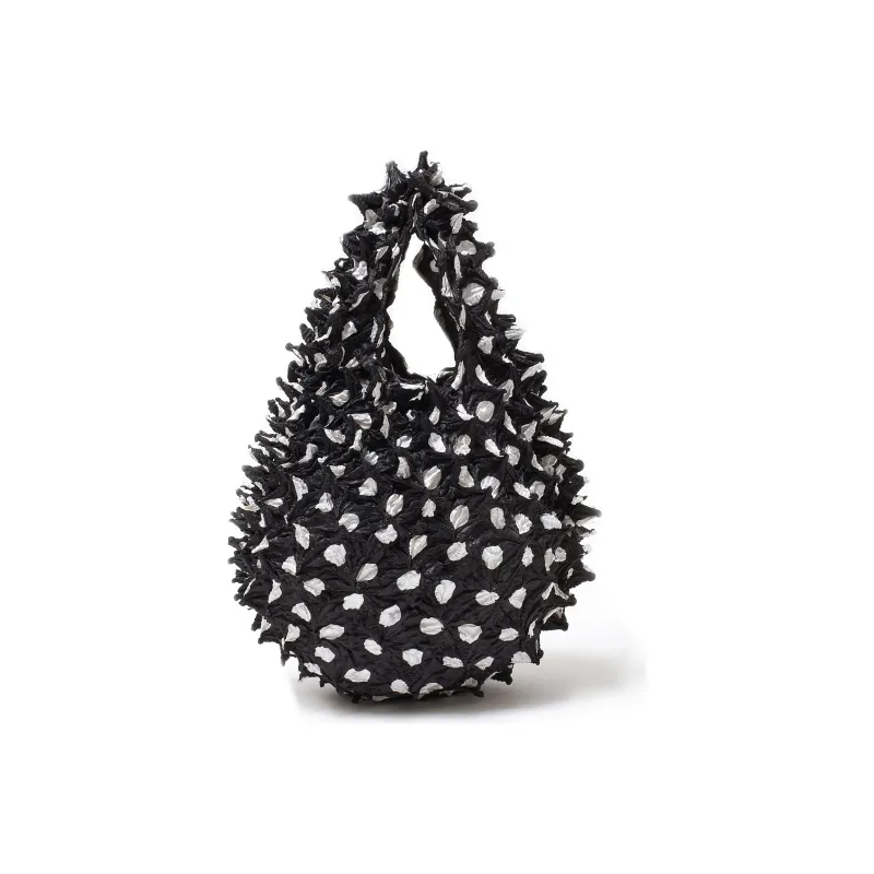 BUNZABURO Polyester Sea Urchin Bag Durian Bag Handbag Regular Unisex Black White-0