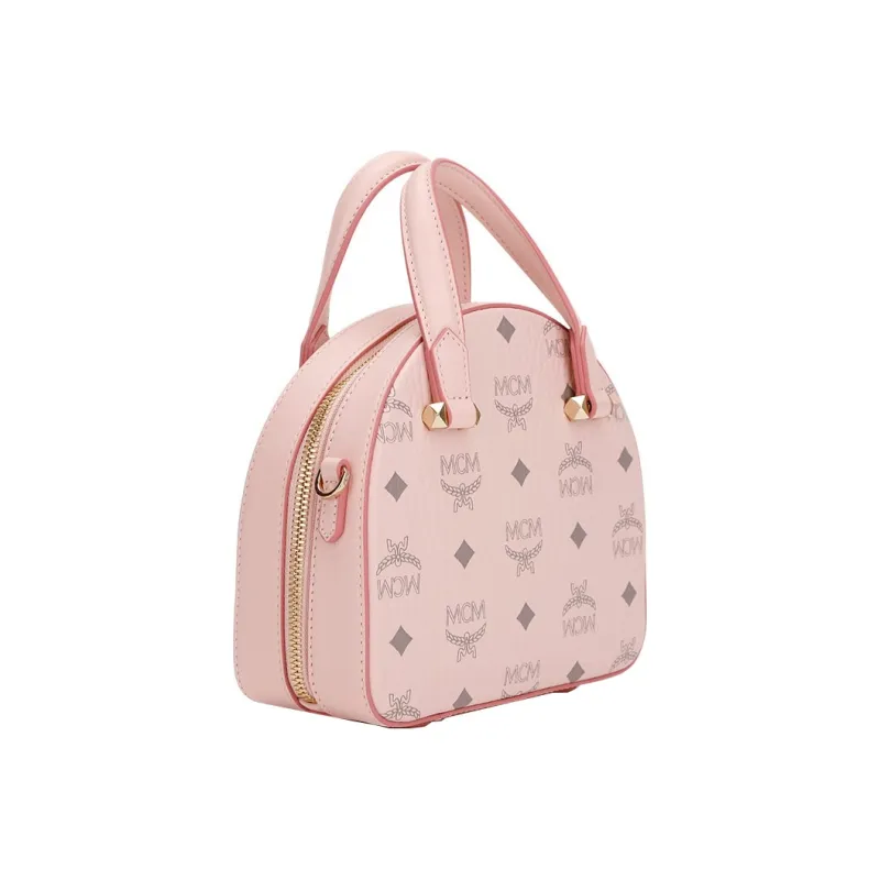 MCM Essential Visetos Origina Leather Shoulder Bag, Crossbody Bag, Handbag Mini Women's Pink-1