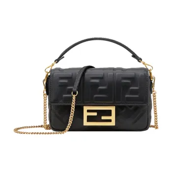 FENDI Baguette Sheepskin Baguette Bag, Handbag, Shoulder Bag, Crossbody Bag Mini Women's Black