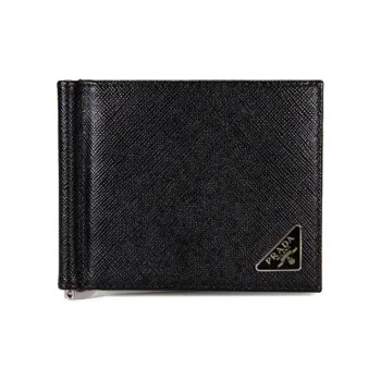 PRADA Saffiano Cow Leather Wallet Men's Black