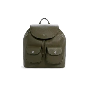 COACH Pennie Leather Backpack Small Size Women's Olive Green