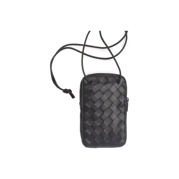 Bottega Veneta Sheepskin Nylon Blend Storage Bag Shoulder Bag Women's Black