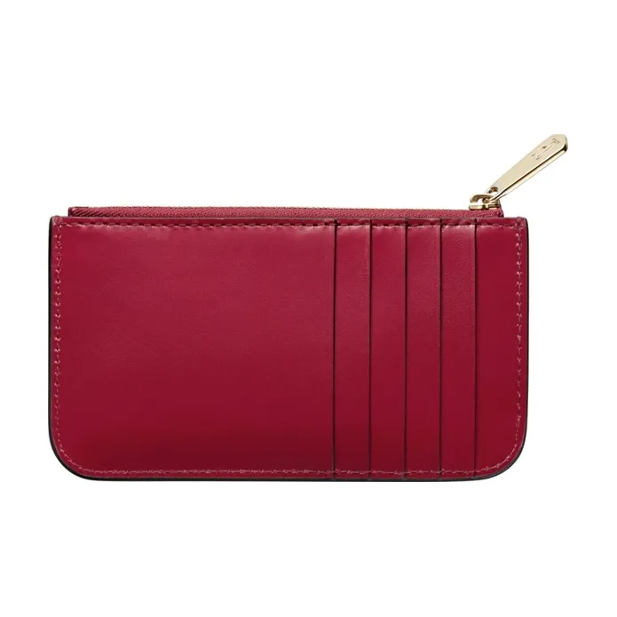 CARTIER Cow Leather Card Holder Women's Red-1