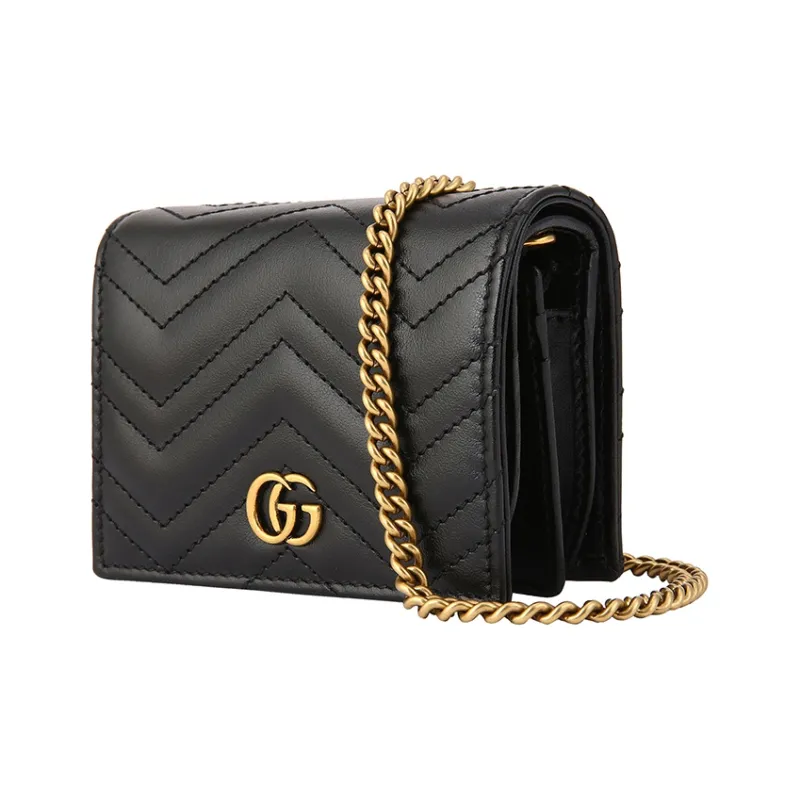 GUCCI GG Marmont Quilted Leather Shoulder Bag, Crossbody Bag Women's Black-1