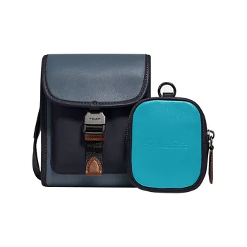 COACH Charter Cow Leather Handbag Combination Shoulder Bag Crossbody Bag Regular Men's Quartz Blue