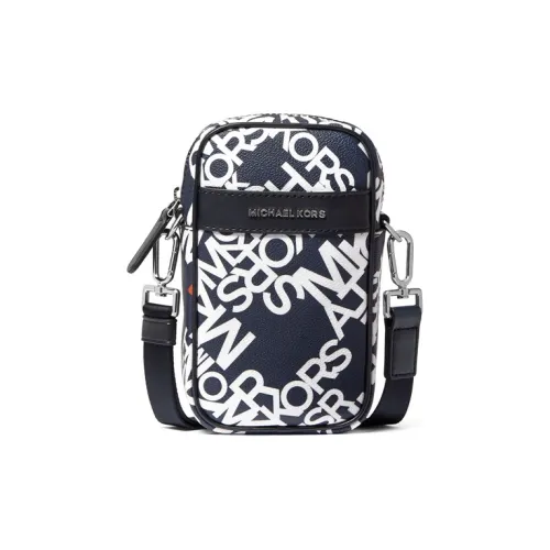 MICHAEL KORS Hudson Cell Phone Pouch Shoulder Bag Crossbody Bag Men's Dark Blue/White