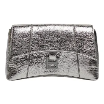 Balenciaga Downtown Sheepskin Shoulder Bag, Crossbody Bag Extra Small Women's Silver