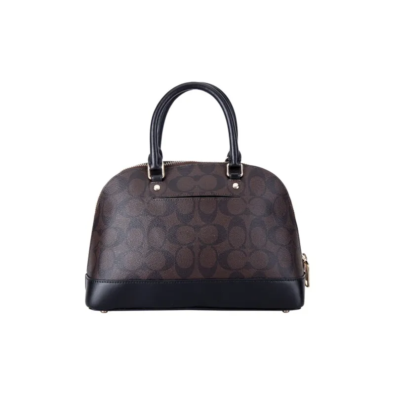 COACH Sierra Coated Canvas Dome Bag, Handbag, Shoulder Bag, Crossbody Bag Medium Size Women's Dark Coffee-1