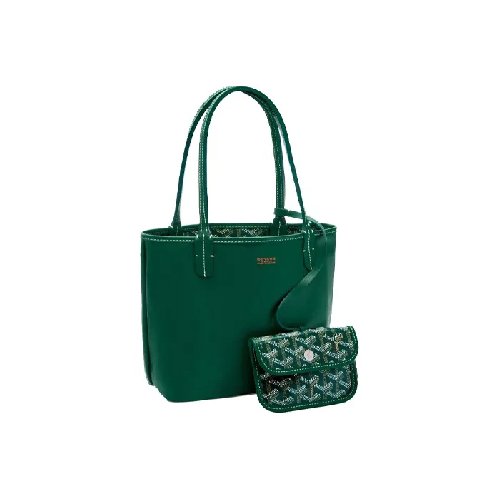 GOYARD Anjou Calfskin Tote Bag, Shopping Bag, Shoulder Bag, Handbag Mini Women's Green-3