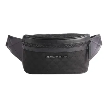 EMPORIO ARMANI Cotton With Polyester Sling Bag, Fanny Pack Regular Men's Black