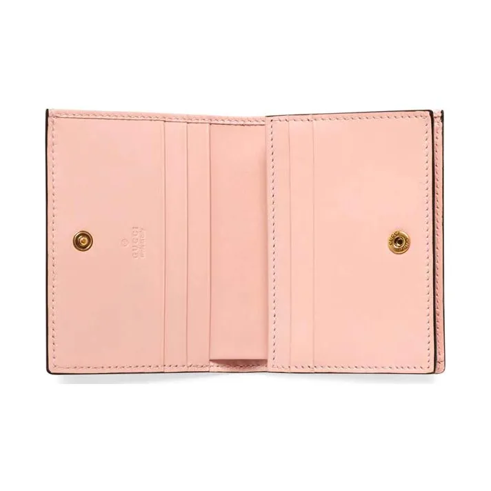 GUCCI Leather Wallets Card Holders Women's Pink-2