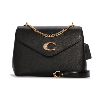 COACH Tammie Leather Shoulder Bag Crossbody Bag Small Size Women's Black