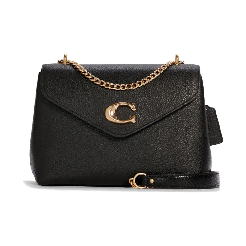 COACH Tammie Leather Shoulder Bag Crossbody Bag Small Size Women's Black-0