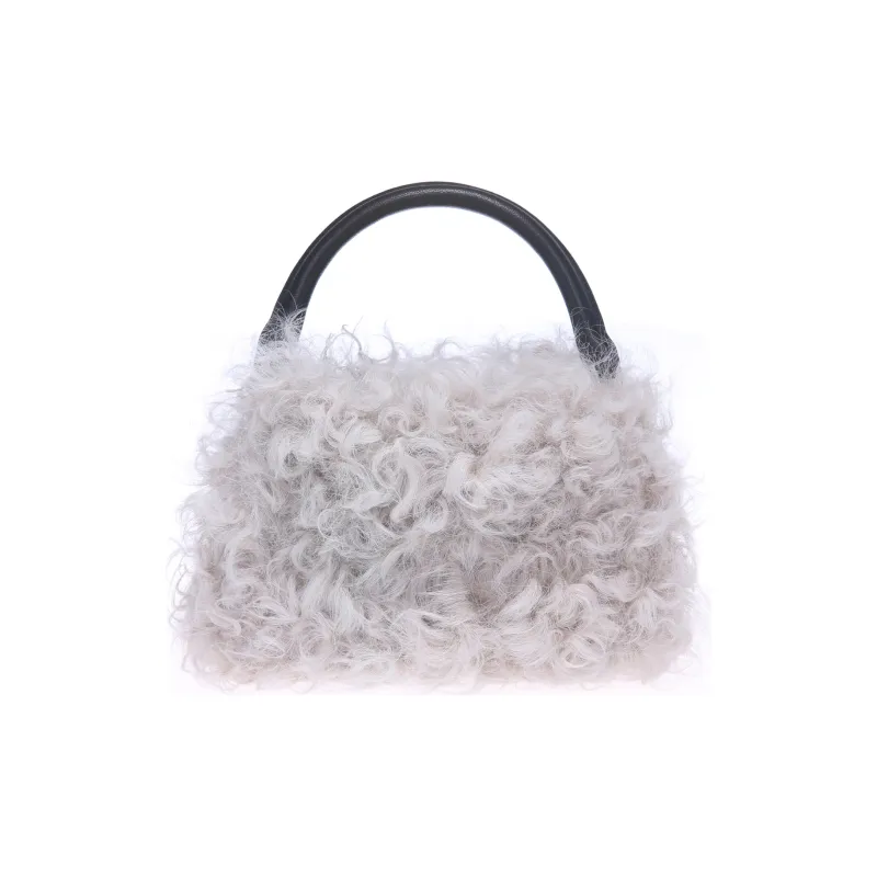 QULU Wool Portable Crossbody Cell Phone Pouch Mini Women's Ecru Jasper Yellow Milk Coffee Black-2