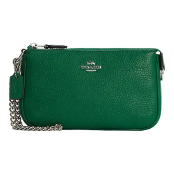 COACH Nolita Pebbled Leather Mahjong Shoulder Bag Clutch Regular Women's Solid Green