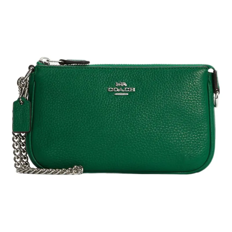 COACH Nolita Pebbled Leather Mahjong Shoulder Bag Clutch Regular Women's Solid Green-0