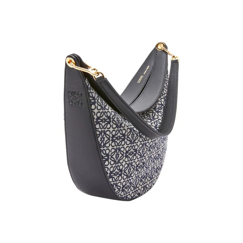 LOEWE Luna Shoulder Bag Anagram Jacquard Navy/Black-3