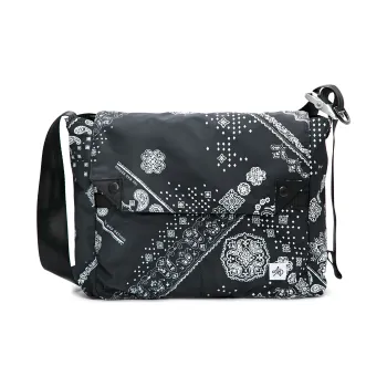 The MAD HATcher Polyester Messenger Bag Crossbody Bag Shoulder Bag Unisex Black/Navy Blue/Purple