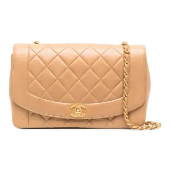 CHANEL Cow Leather Shoulder Bag, Crossbody Bag Women's Dusty Pink