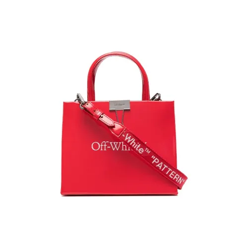 OFF-WHITE Leather One Shoulder Handbag Crossbody Bag Women's Red