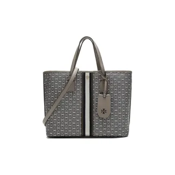 TORY BURCH Gemini Link Coated Canvas Tote Bag Shopping Bag Handbag Shoulder Bag Women's Gray