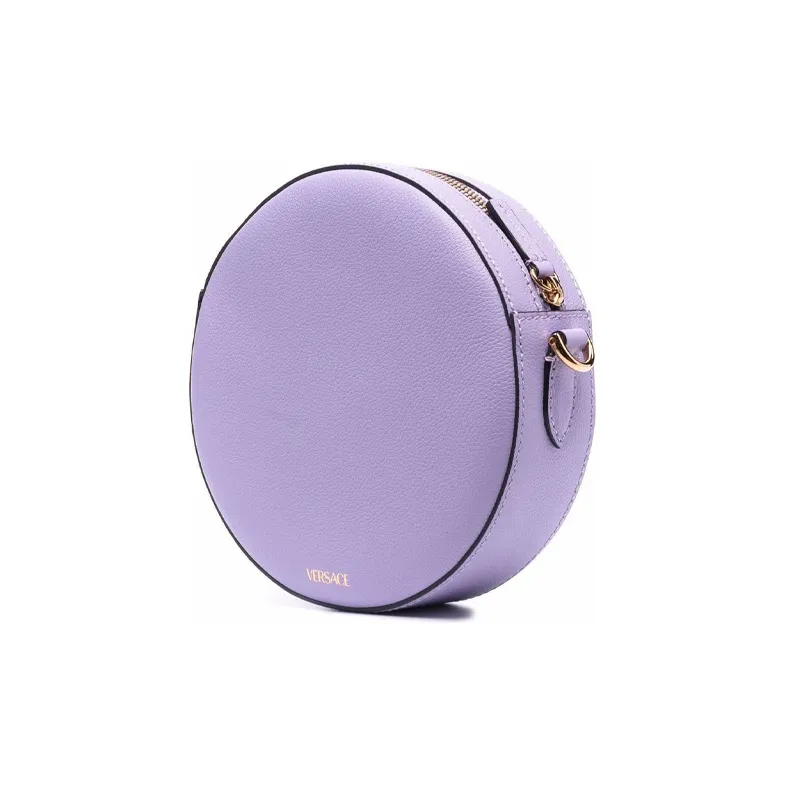 VERSACE La Medusa Calfskin Round Camera Bag, Handbag, Shoulder Bag Women's Purple-1