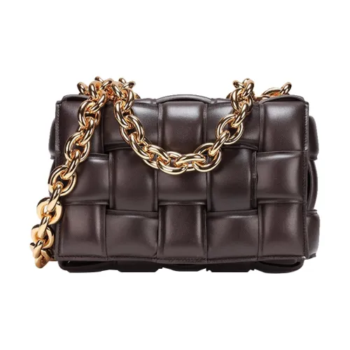 Bottega Veneta Chain Cassette Padded Intreccio Shoulder Bag Fondant