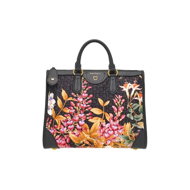 FERRAGAMO Cow Leather Handbag Medium Size Women's Multicolor-0