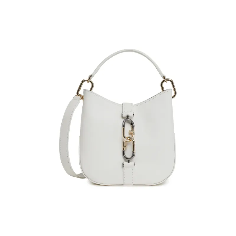 Furla Sirena Collection Cow Leather Crossbody Bag Shoulder Bag Hobo Bag Mini Women's White-0