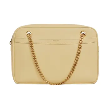 CELINE Sheepskin Shoulder Bag Women's Grass White