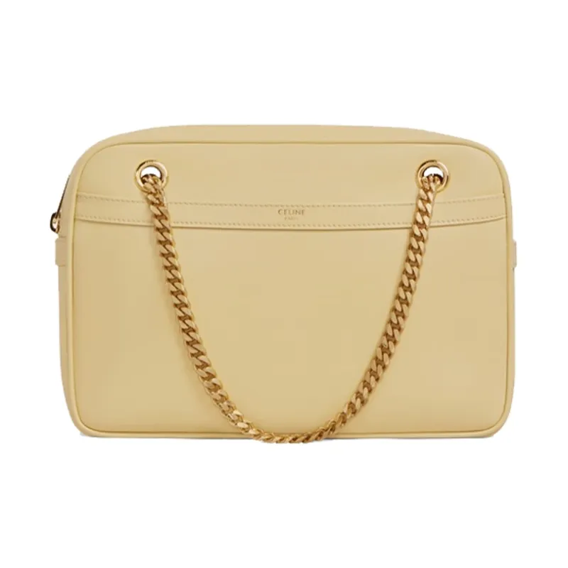 CELINE Sheepskin Shoulder Bag Women's Grass White-0