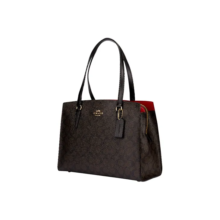 COACH Leather Crossbody Bag, Shoulder Bag Women's Brown Black-1