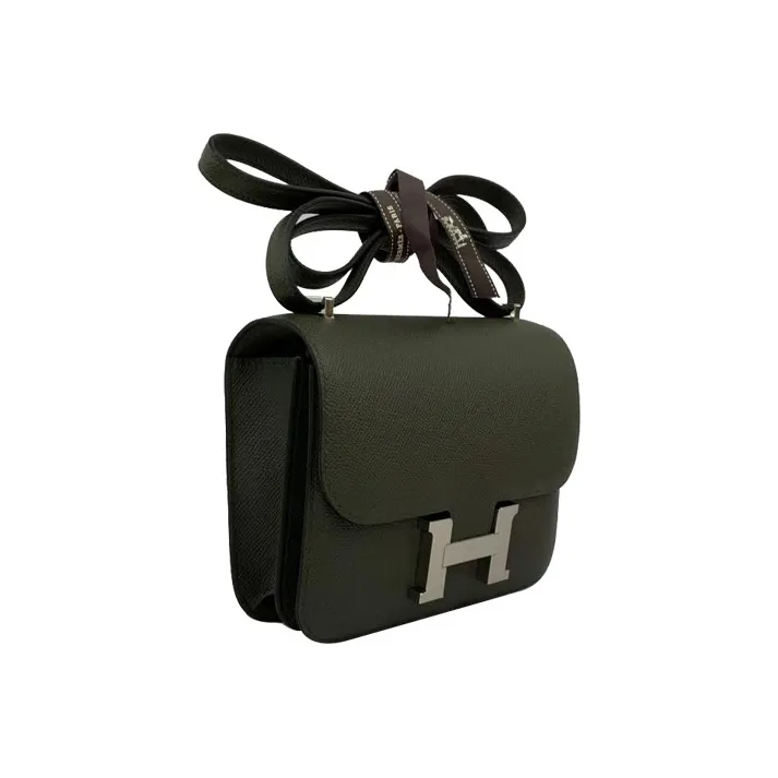 HERMES Constance Epsom Leather Shoulder Bag Crossbody Bag Mini Women's C6 Vert De Gris Gray Green-1