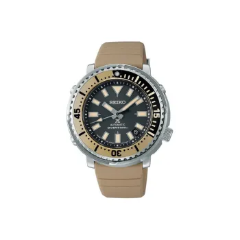 SEIKO Prospe Collection Automatic Mechanical Movement Silicone Strap Watch Men's Watches Black Dial