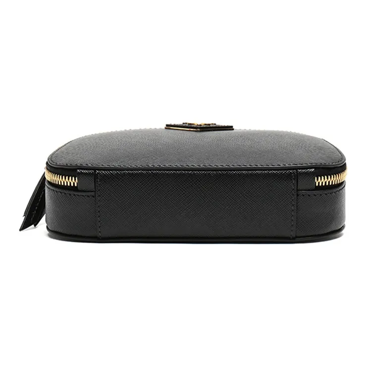 PRADA Cow Leather Shoulder Bag Crossbody Bag Fanny Pack Sling Bags Women's Black-4