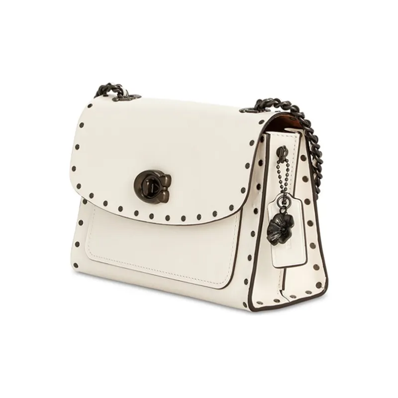 COACH Parker Cow Leather Stud Bag, Crossbody Bag, Shoulder Bag Women's White-1