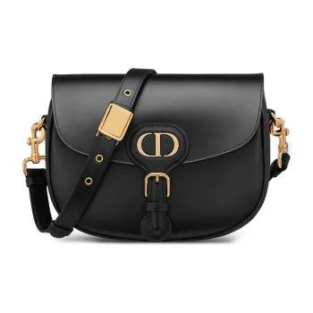 DIOR Bobby Smooth Cow Leather Shoulder Bag, Crossbody Bag Medium Size Women's Black