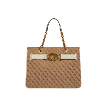GUESS Polyester Tote Bag Shopping Bag Handbag Women's White