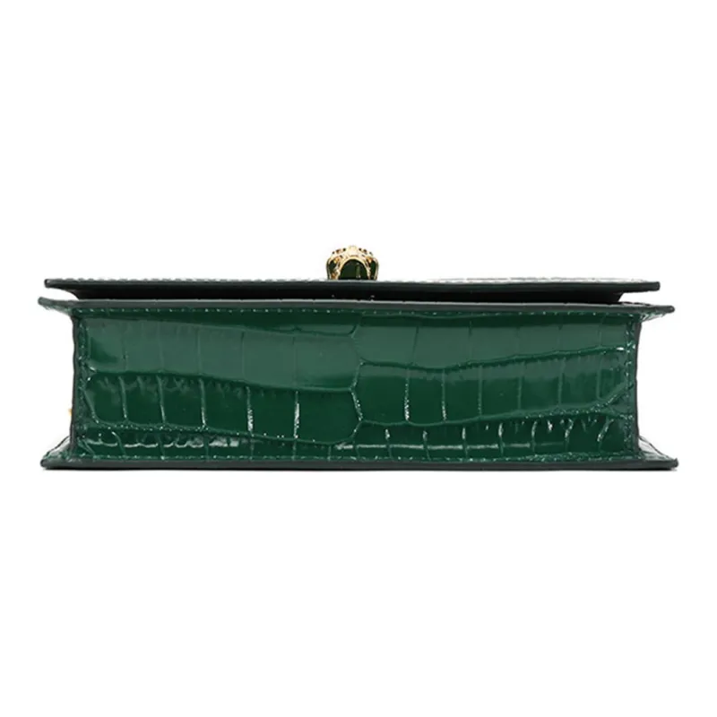 Alexander McQueen Skull Leather Crossbody Bag Shoulder Bag Women's Dark Green-4