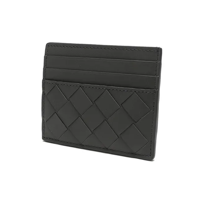 Bottega Veneta Cow Leather Card Holder Unisex Black-1