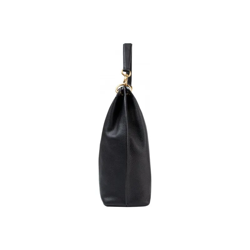 COACH Tabby Polished Pebbled Leather Hobo Bag Shoulder Bag Portable Crossbody Bag Shoulder Bag Women's Black-1